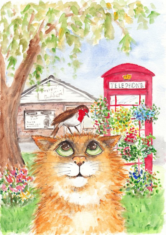 Kitty Cat and Red Phone Box