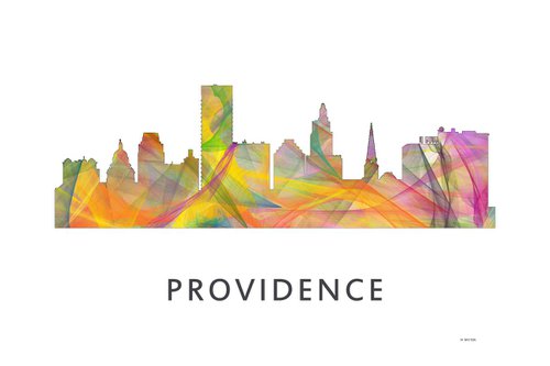 Providence Rhode Island Skyline WB1 by Marlene Watson