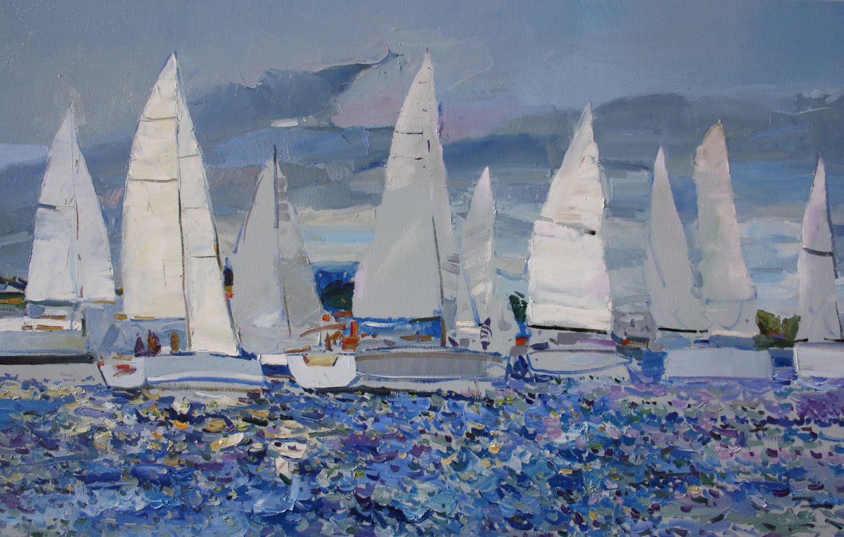Regatta By Yehor Dulin, 43 X 28, Artwork For Sale On Artfinder