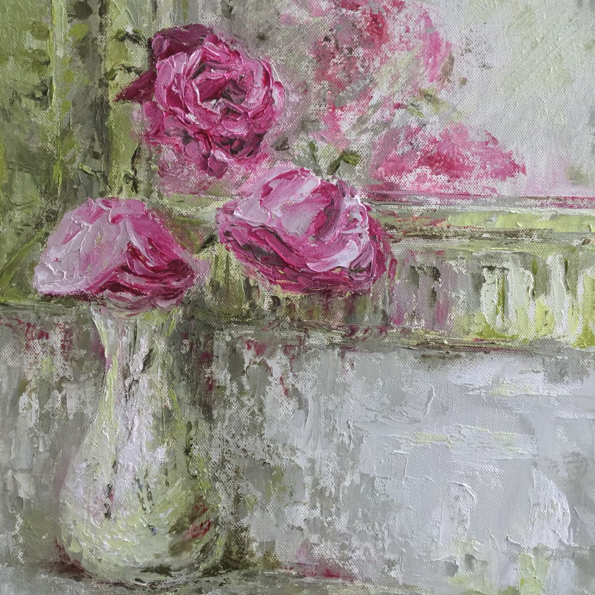 Time Goes Away Impressionist Flowers / Still Life by Rebecca Pells