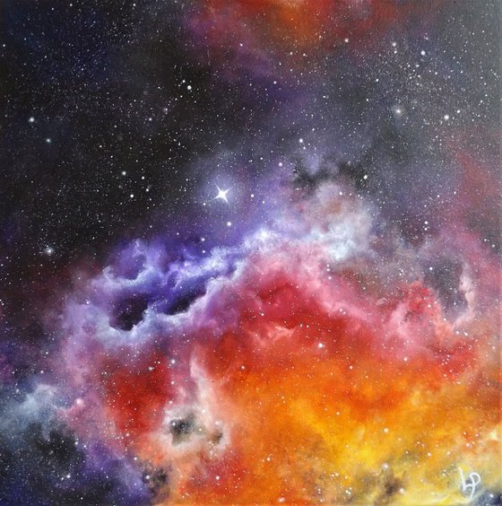 'Resurrection' Space Painting - Finger-painted