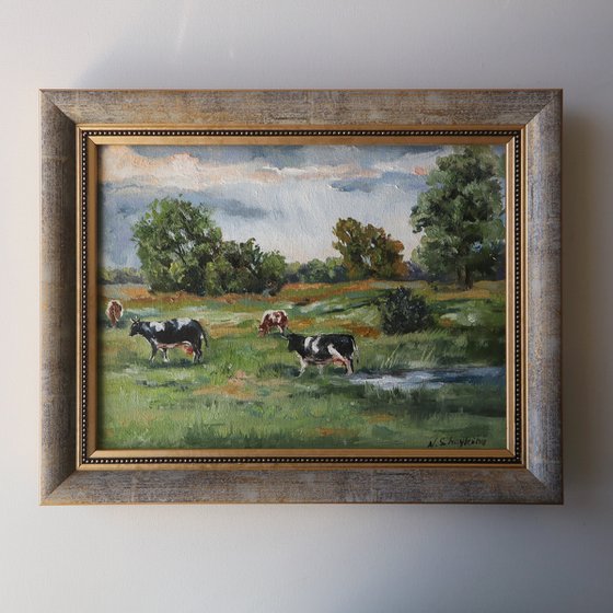 Cows Pasture Painting