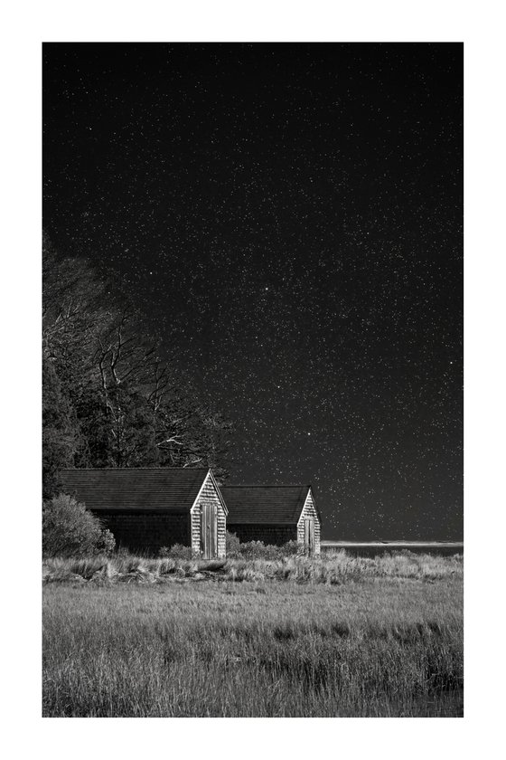 Salt Pond Boat Houses Under the Stars, 12 x 18"