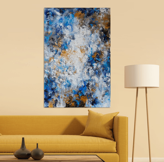 Blue abstraction with gold