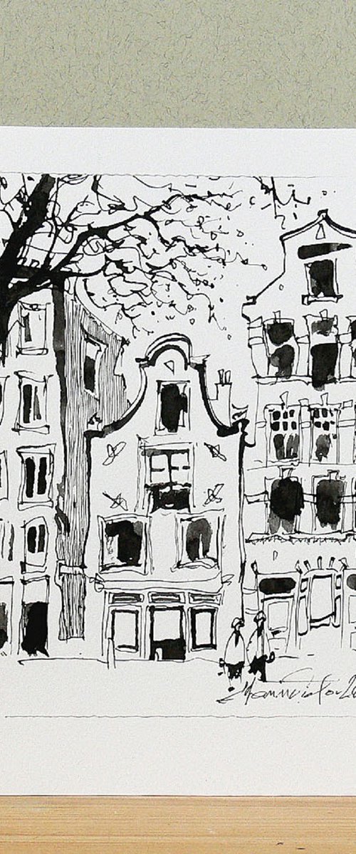 Amsterdam, ink on paper, 2023. by Marin Victor