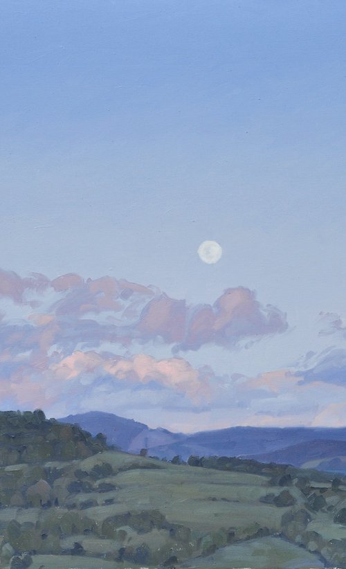 May 6, moonrise above the mountains by ANNE BAUDEQUIN