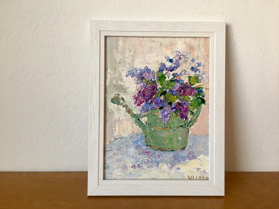 Bouquet in a watering can