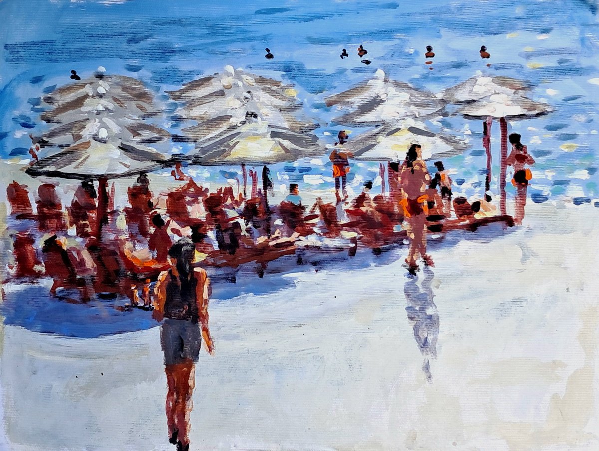  Beach Bar By Dimitris Voyiazoglou, 20 X 17, Artwork For Sale On Artfinder