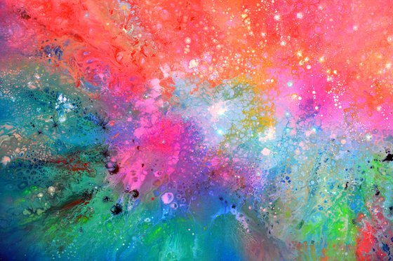 Flow with the Wind - Large Colorful Abstract