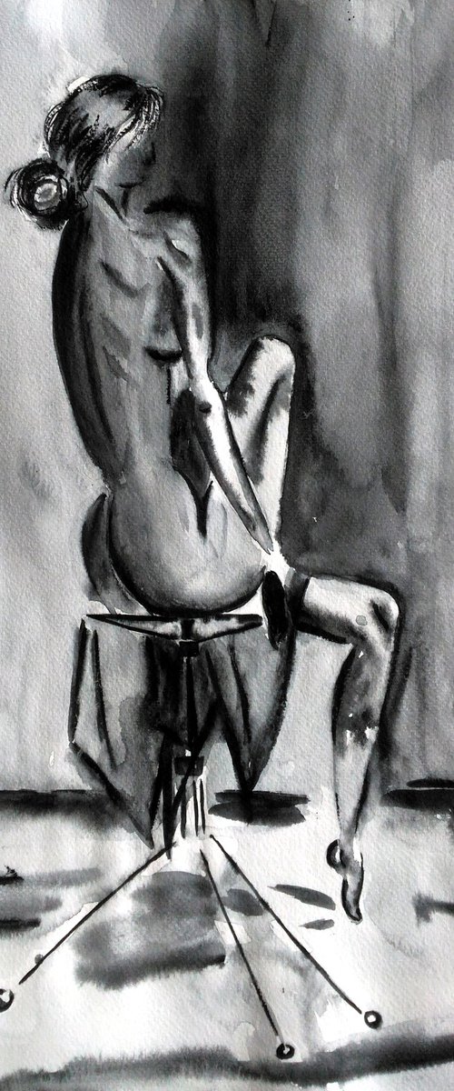 Woman Nude Painting by Halyna Kirichenko