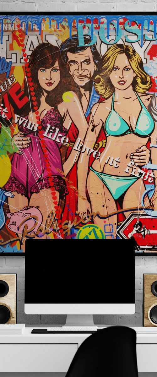 Bunnies 120cm x 120cm Textured Urban Pop Art by Franko