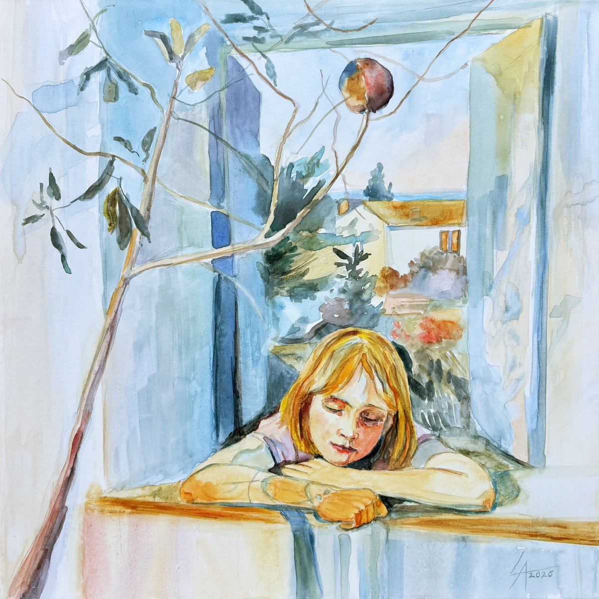 Impressionistic Watercolour , Dreamy Morning By Elena Lykhodid, 20 X 20, Artwork For Sale On Artfinder