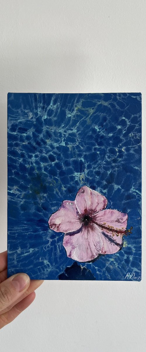 Sunlight pool flowers 18x13cm by Myroslava Denysyuk