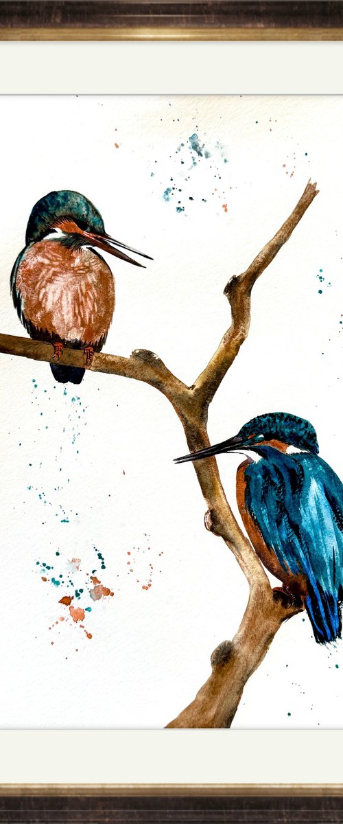 A pair of Kingfisher Birds by Yuliia Sharapova