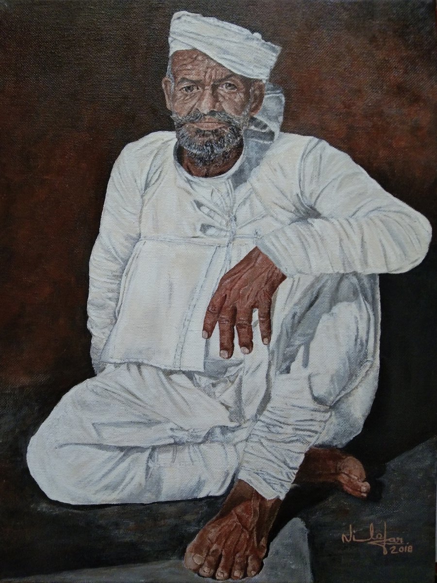 Old Indian Man by Nilofar Ansari