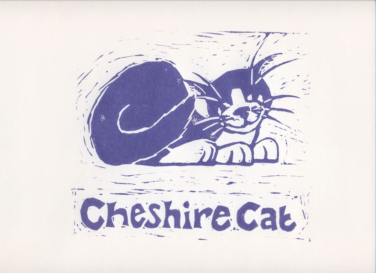 Cheshire Cat 01 - Purple by Louise Diggle