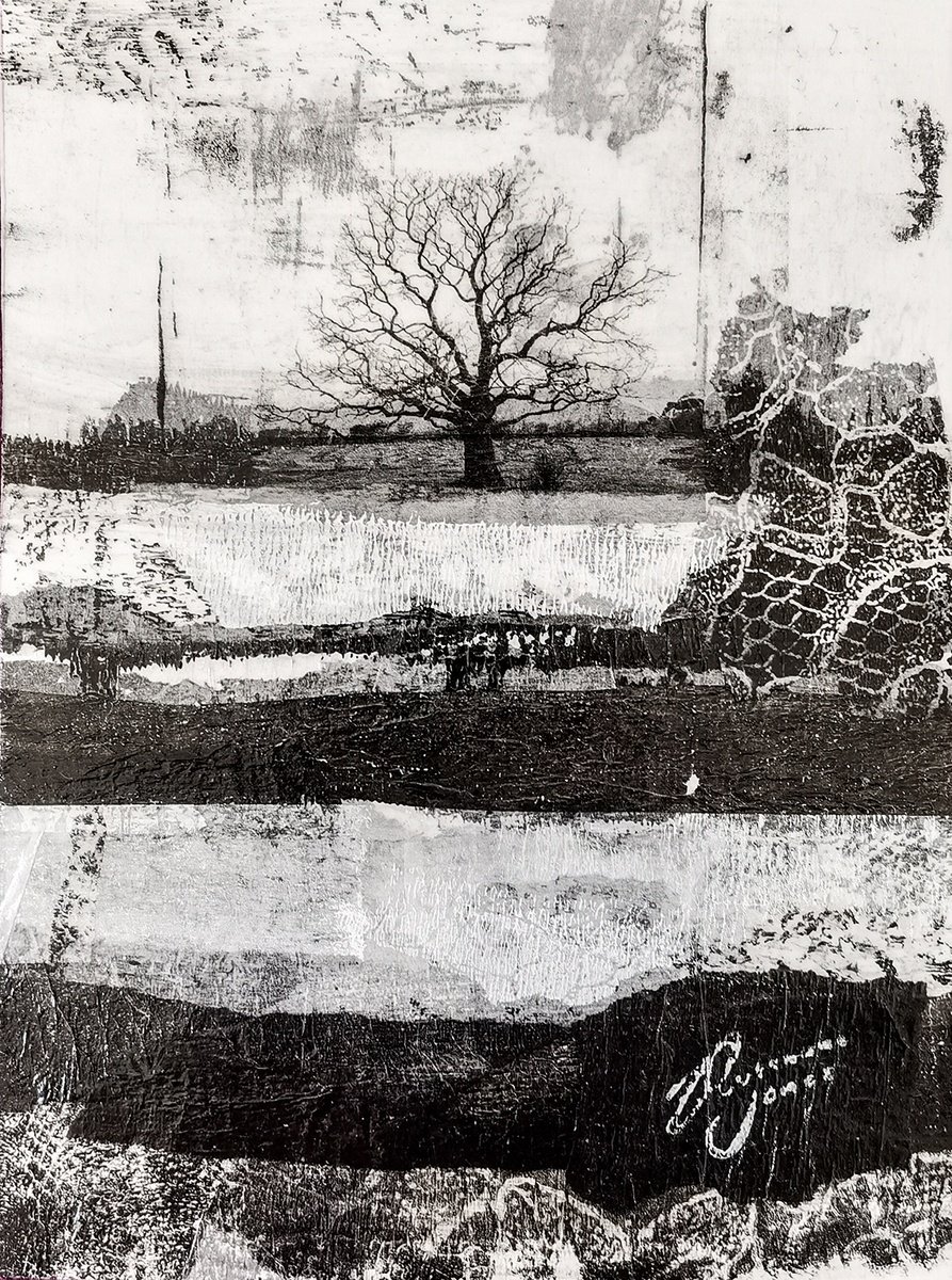 Landscape Collage By Roseanne Jones, 6 X 8", Manifest, Original Artwork