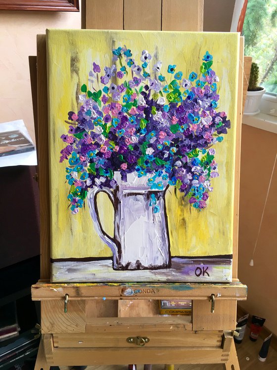 Flowers #2  in a  White Jar