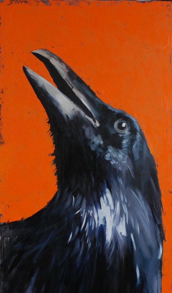Portrait of a crow, trying to find God in himself.2