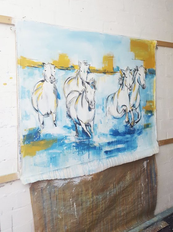 Camargue Horses – No 1 – Large Equines Painting