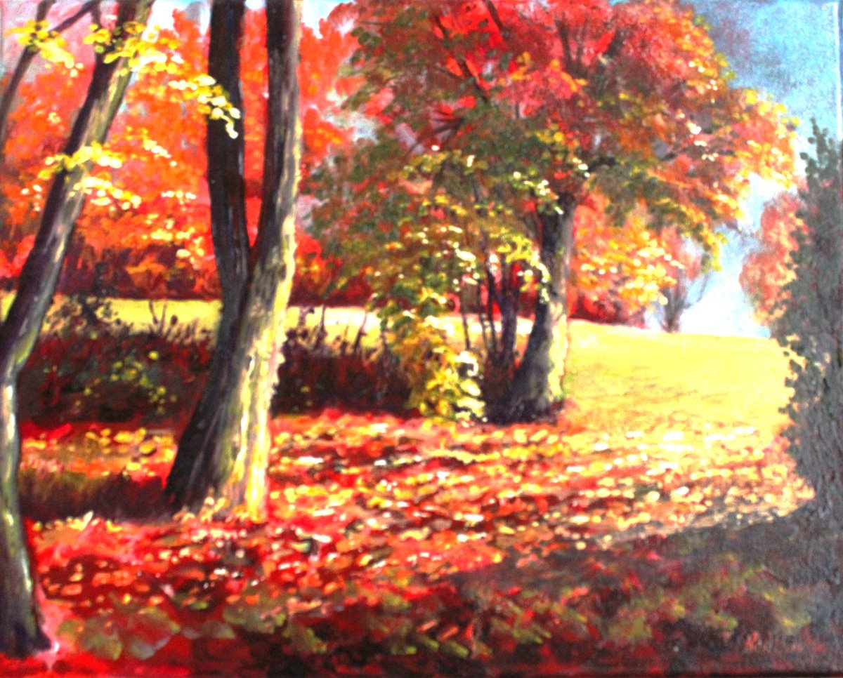 Sunlit Autumn Carpet by Rod Bere
