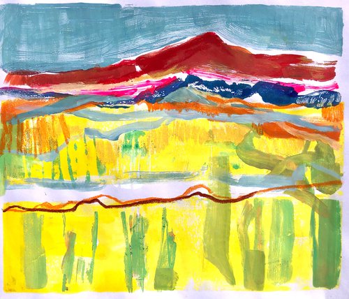 Large Monoprint Landscape 3 - Bodmin Moor by Annie Meier