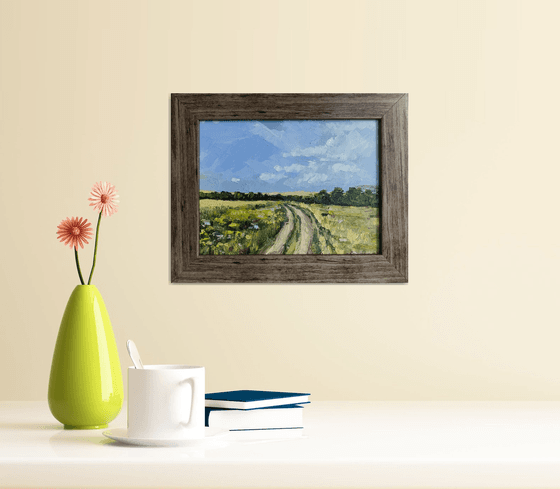 Landscape original oil painting framed