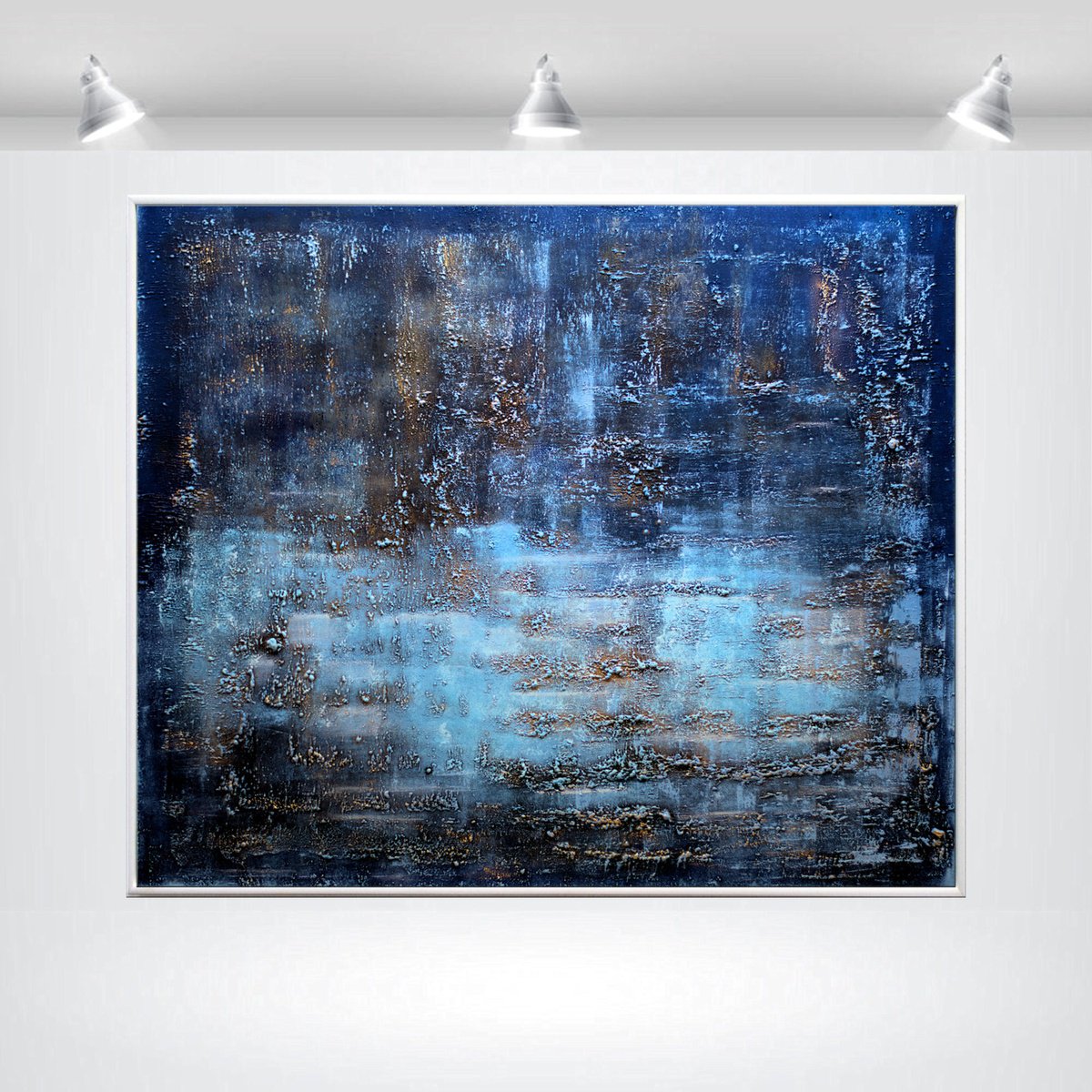 Abstract Acrylic Painting By Edelgard Schroer, 48 X 41, Blue Spirit, Original Artwork