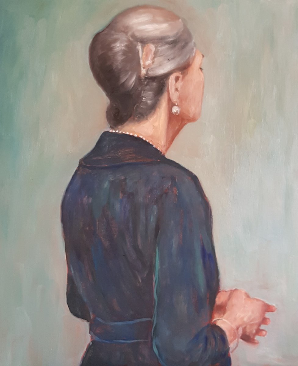 Impressionistic Portrait Oil Painting By Els Driesen, 10 X 12, Praying, Original Artwork