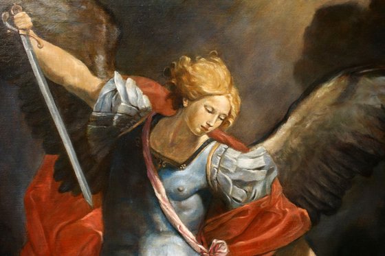 Archangel Michael - after Guido Reni’s Archangel Michael trampling Satan
