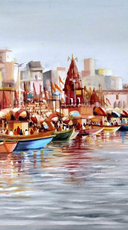 Early Morning Varanasi Ghats by Samiran Sarkar