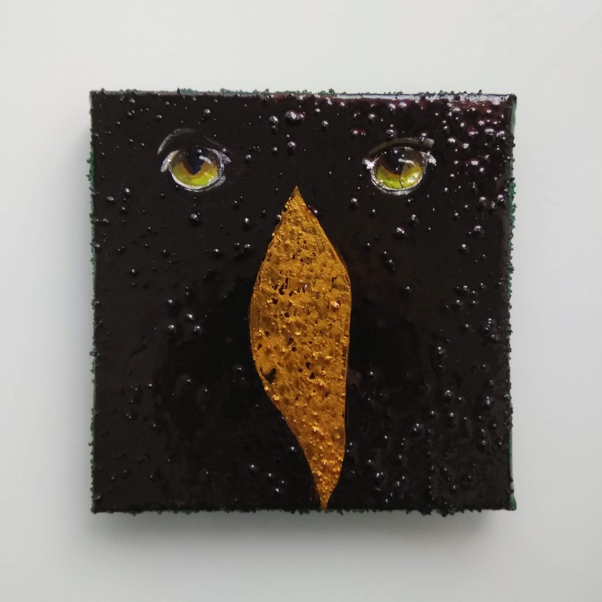 Surrealistic Animal Acrylic Painting By Marya, 6 X 6", "Cats", Original Artwork