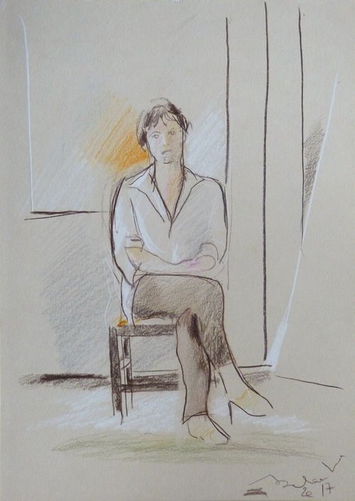 Tired 2, life drawing, 21x29 cm by Frederic Belaubre
