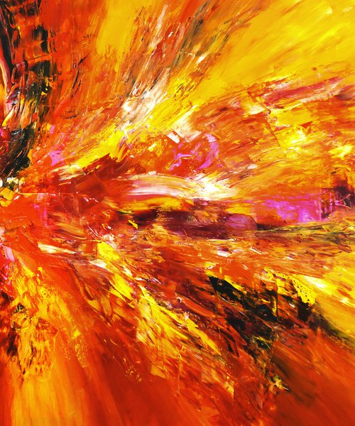 Yellow Red Abstraction XXL 1 by Peter Nottrott