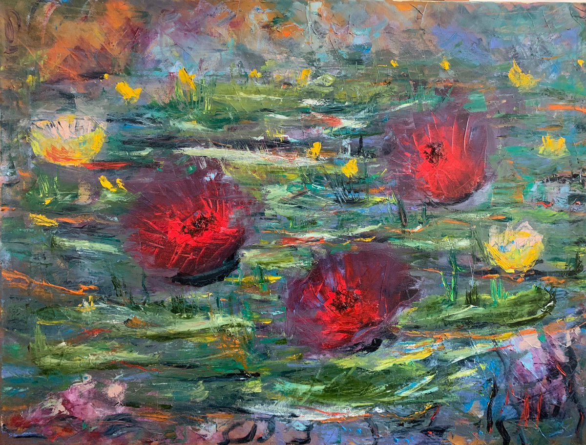 Expressive Oil Painting , Swamp Queens By Leo Baxiner, 31 X 24, Artwork For Sale On Artfinder