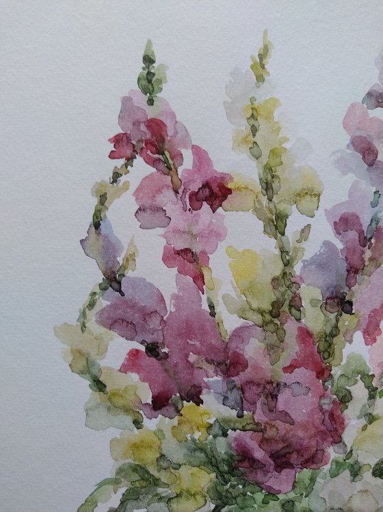 Bouquet of summer. Original watercolor painting.