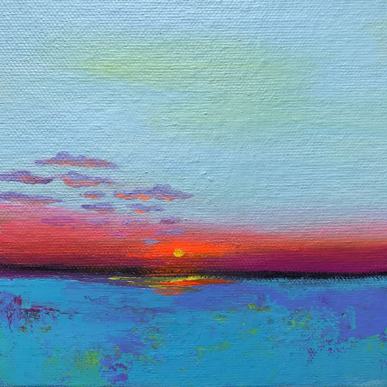 Results For Sunset Landscape Artwork Sunrise Clouds Clear Blue Sky In Art Artfinder