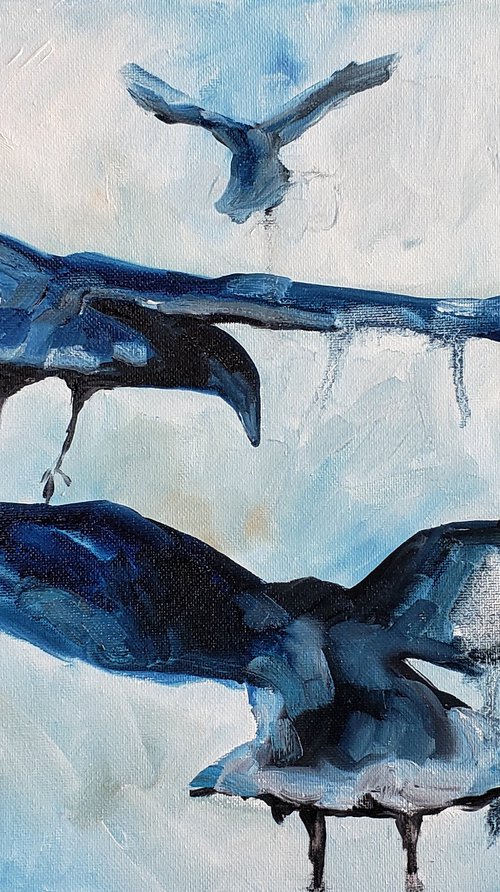 "Taking Flight" - Ravens - Birds by Katrina Case