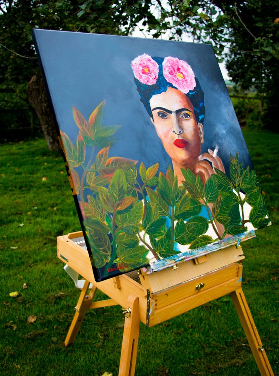 Frida Khalo 2, Original painting, Ready to hang by WanidaEm