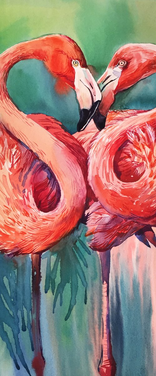 Pink flamingo by Natalia Veyner
