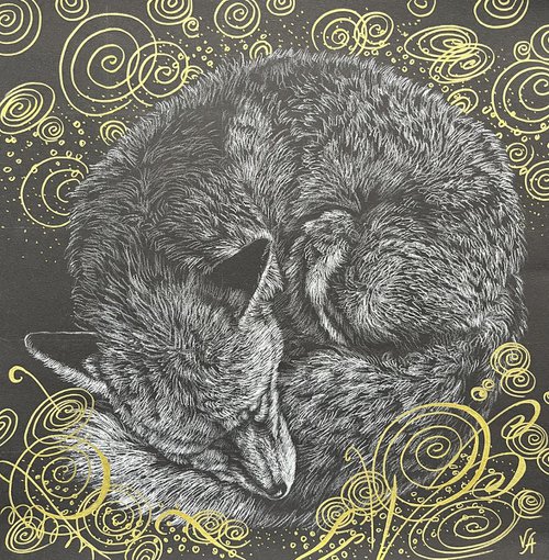 Sweet dream fox by Alona Vakhmistrova