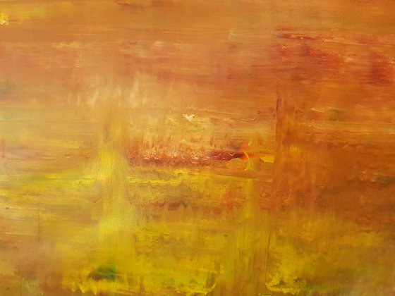 Windless October evening - XXL autumnal abstract landscape