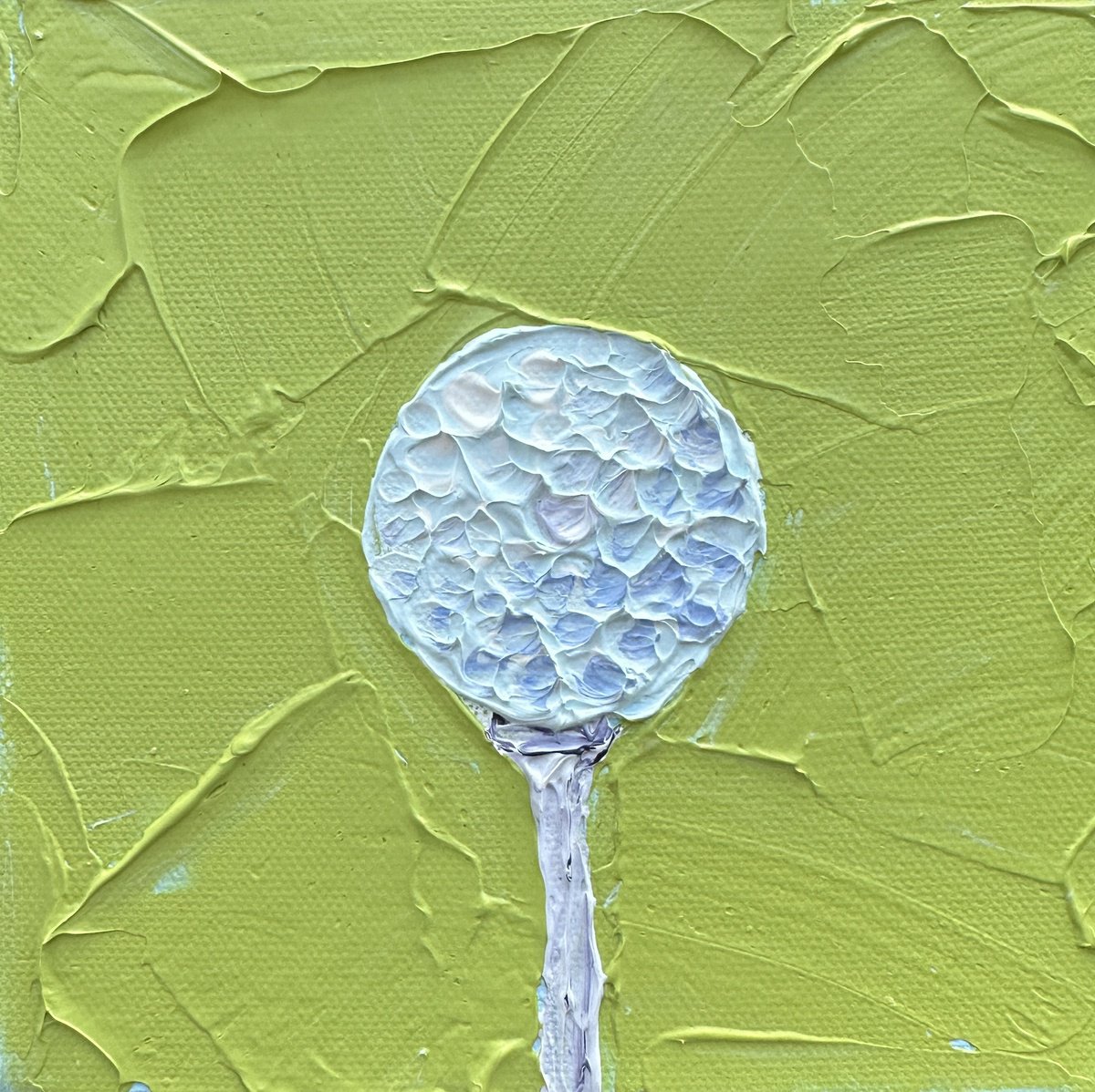 Impressionistic Still Life Acrylic Painting By Guzaliya Xavier, 6 X 6, Baseball, Original Artwork