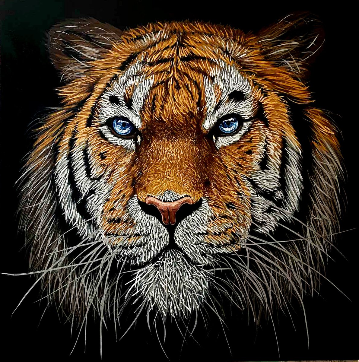 Photorealistic Oil Painting , Tiger By Elena Adele Dmitrenko, 20 X 20, Artwork For Sale On Artfinder