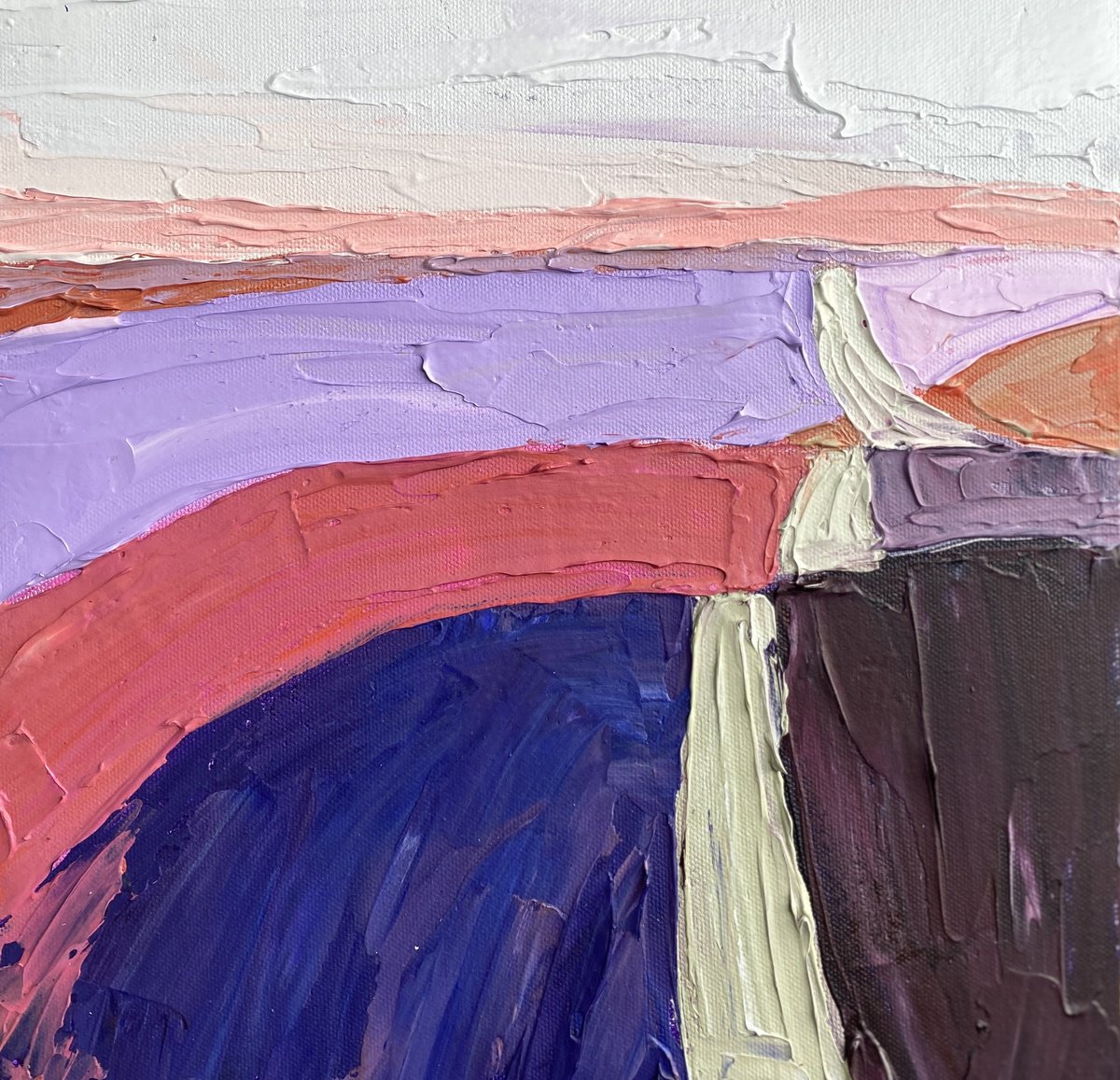 Impressionistic Landscape Acrylic Painting By Guzaliya Xavier, 12 X 12, Countryside 6, Original Artwork