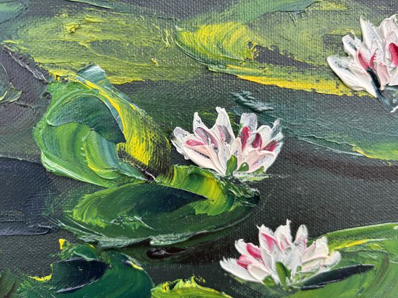 Waterlilies. Pleinair painting