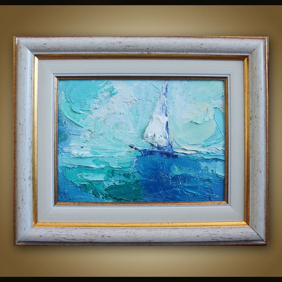 Sailing, oil painting seascape