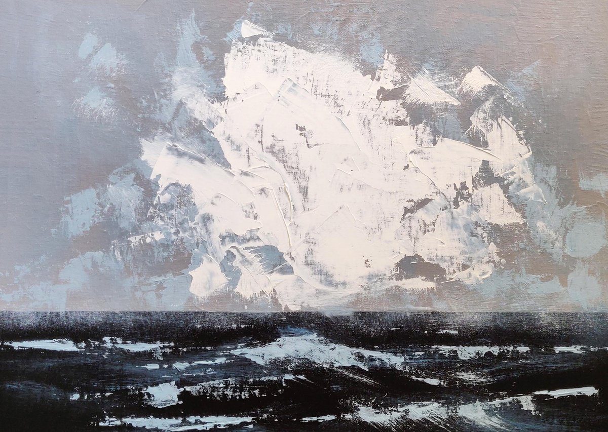 Impressionistic Landscape Oil Painting By Hal Bohner, 16 X 12, Little Sombreros On The Sea, Original Artwork