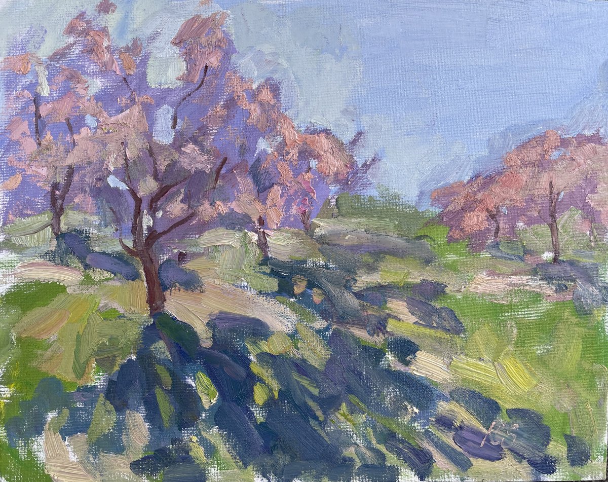 Impressionistic Botanical Oil Painting By Kate Sosonna, 14 X 11", First Bloom, Original Artwork