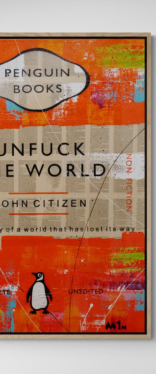 Unfucking The Truth 140cm x 100cm Unfuck The World Book Page Urban Pop Art by Franko